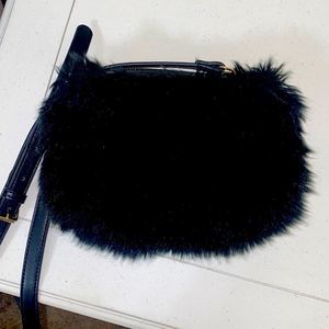 Anthropologie Remi/Reid Black Faux Fur Crossbody Purse Never used